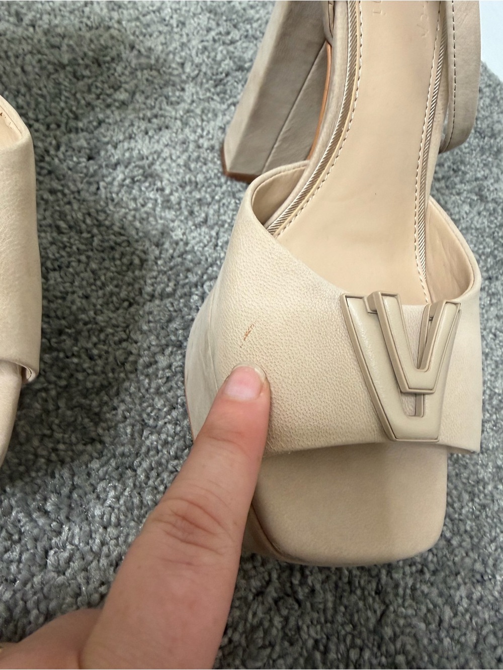 Gianni Bini Beige Platform Block Heel Sandals - Picture 5 of 8